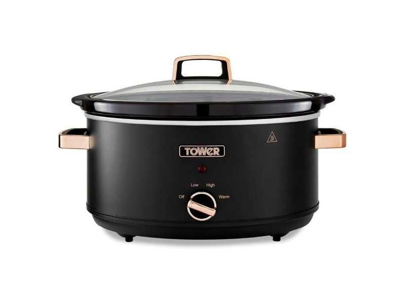 Уред за Бавно Готвене Tower T16043BLK - 300W, 6.5л, Черен