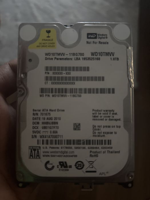 Hard disk 1.0TB.