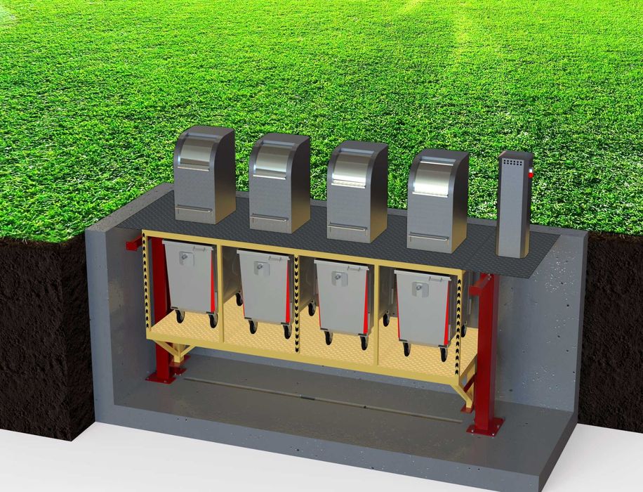 Подземные мусорные системы с подъемной платформой