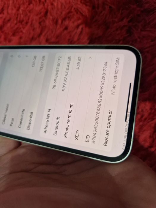 -Iphone 13,Silver, 128Gb, 8Ram, stare foarte buna, bat-89%, doar telef