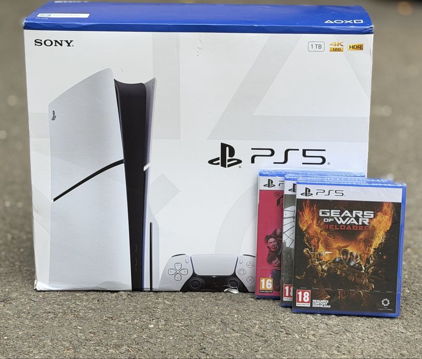 НОВО!!! Конзола Sony PlayStation 5 Slim, 1TB SSD, Blu-ray, CFI-2116, 4K 120Hz HDR + 3 Игри