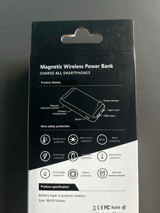Магнитна безжична Power Bank батерия – 5000 mAh
