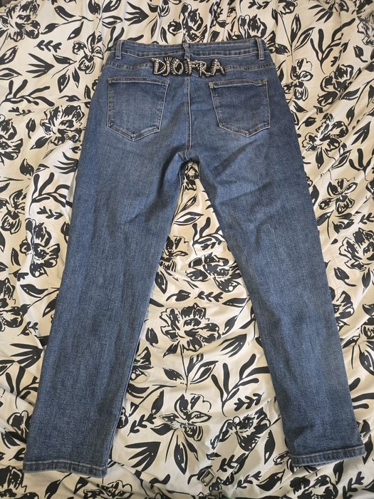 Дънки с камъни djofra уникални хл ,широки!