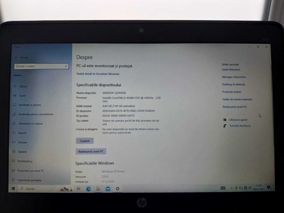 Laptop Hp EliteBook 820 i5-4300U 8GB Ram 256GB SSD WIN10 Home