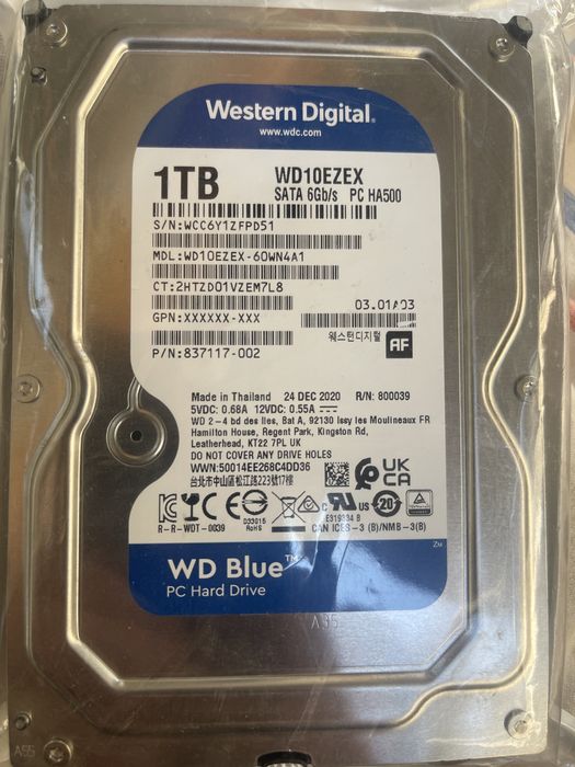 HDD WD Blue 1 тервбайт