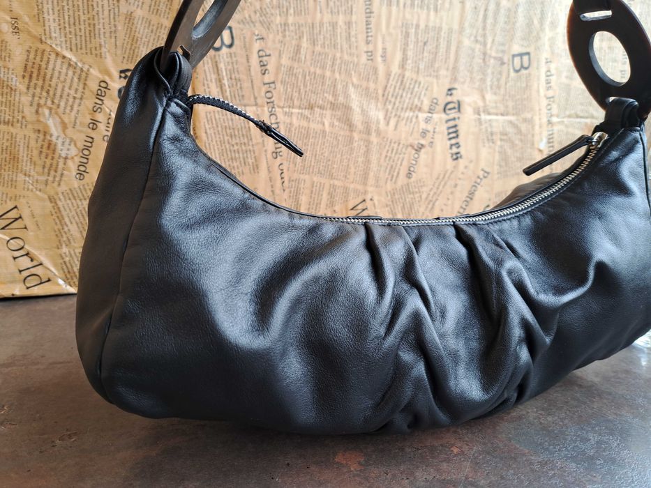 дамска чанта,Pierre Cardin-черна кожена торба-естествена кожа