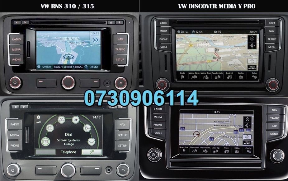 VW RNS315 310 MIB2 Harti 2022 Navigatie Passat Golf Touran Tiguan