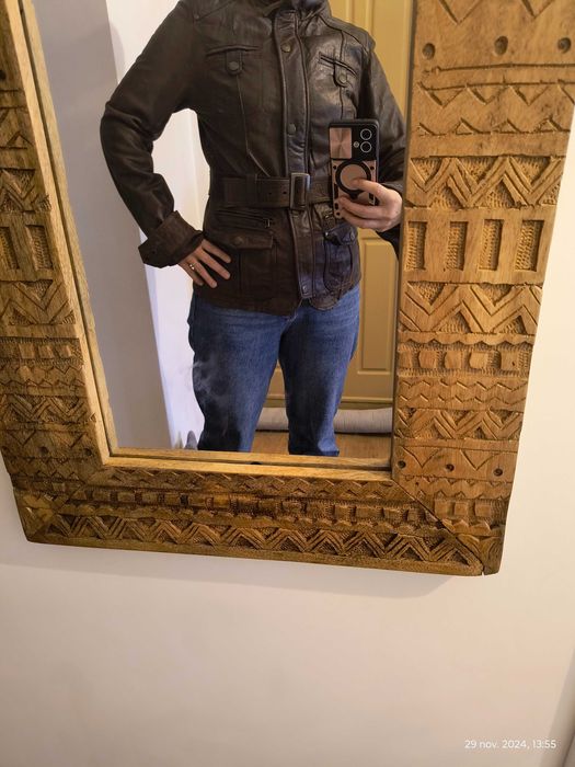 Geaca piele maro, Stadivarius