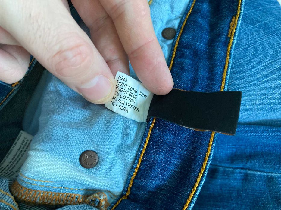 Nudie Tight Long John Bright Blue мъжки дънки размер W28 L34