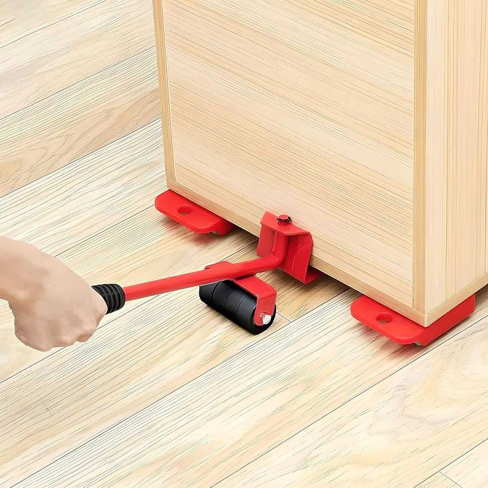 Kit ridicare si transport mobila cu levier si role pivotante 150 kg