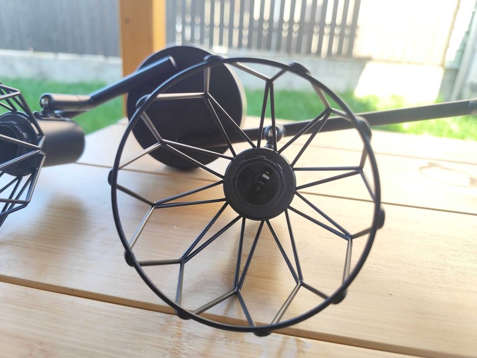 KYOTECH Lampă spot E14 neagră cu 4 becuri Spot cu LED de plafon rotativ 350° și rotativ Spot de plafon E14 spot pentru 4 becuri E14  fără becuri