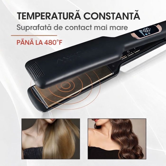 Placă de Îndreptat Părul MAC STYLER MC-5584, Titan, 2 inch, control temperatură digital, ecran LCD