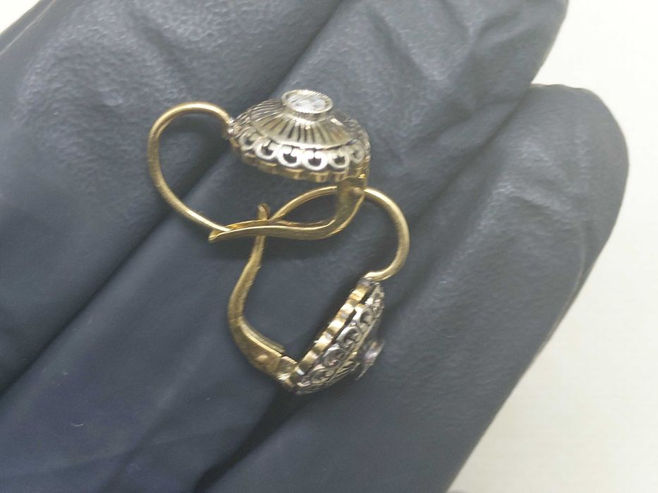 Cercei Antici „Soleil” – Aur 18K & Diamante Rose Cut (cca. 1890)