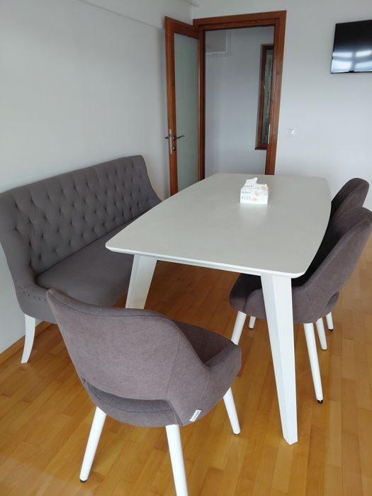 Masa Living Jasmin, Furniruita, Alb, 165 X 95 X 78 Cm