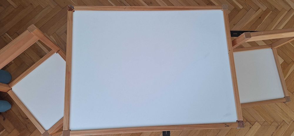 Masă pentru copii + 2 scaune, alb/pin LÄTT Ikea