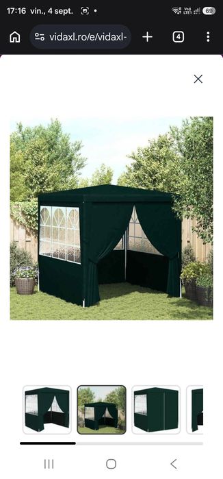 Cort de petrecere profesional cu pereți verde 2 x 2 m, 90 g/m²