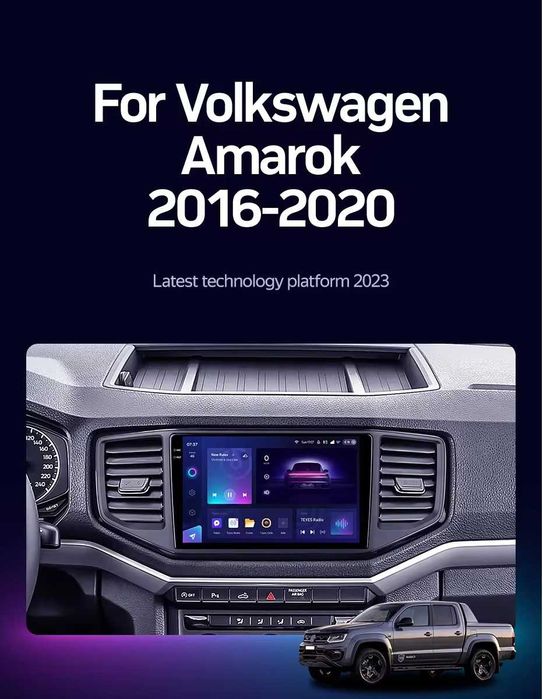 Navigatie Android 14 VW Amarok 2013 -2020 Waze YouTube CarPlay +CAMERA