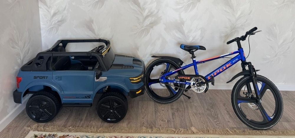 Машина и велосипед