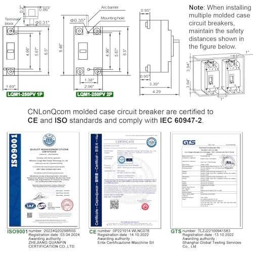 Нов Батериен Изолатор DC500V 250A MCCB 2 Полюса Автоматичен Прекъсвач Солар
