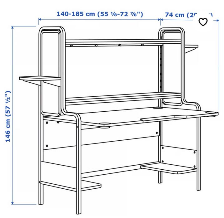 Vand birou gaming Ikea