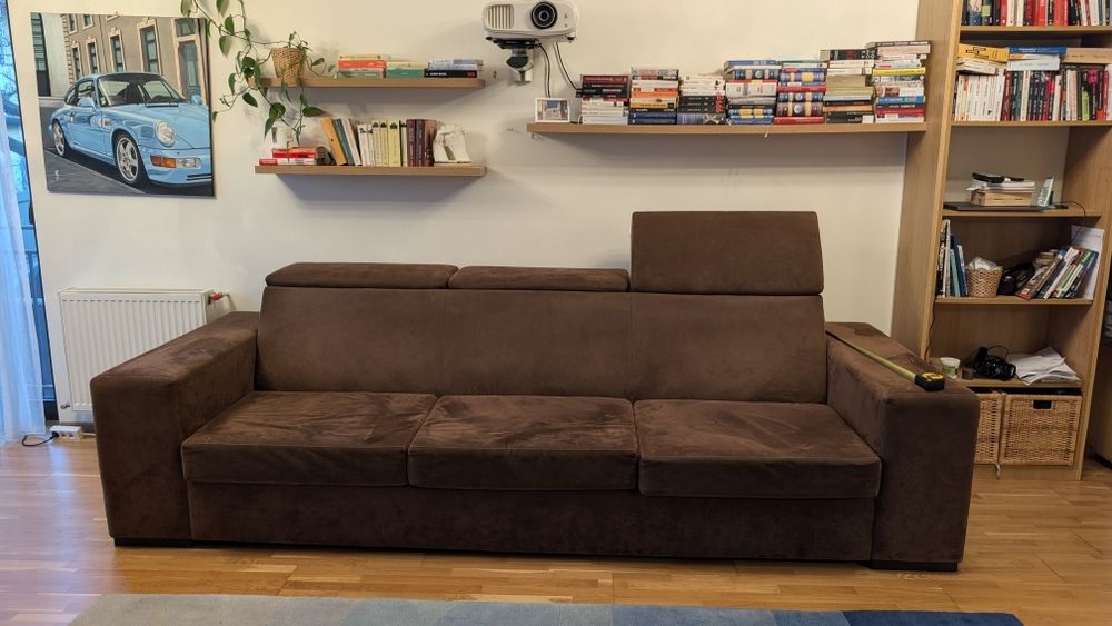 Canapea Fixă Alcantara Maro