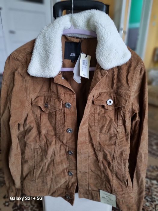 River Island jacketa cu blana S  tip velur