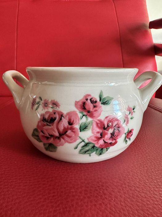 Vas ceramic cu model floral