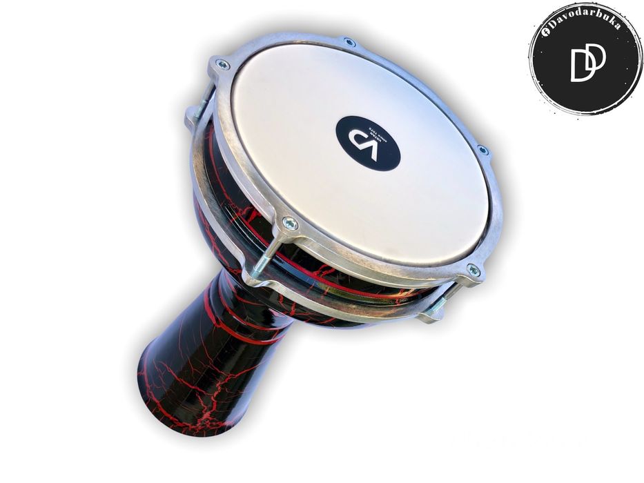 Професионална рисувана тарамбука Vatan 40x25 см черно с червено