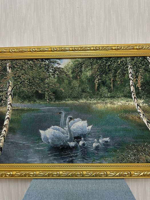 Продается картина Лебеди в лесу.