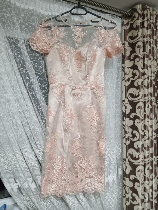 Rochie ocazie banchet/ bal/ nuntă/ botez culoare somon