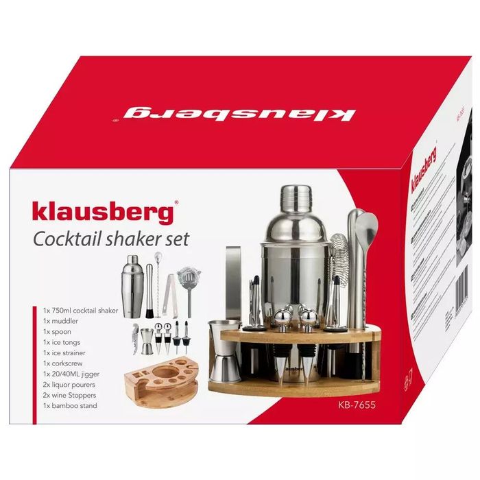 Set barman pentru bauturi, cocktailuri, shaker, 12 elemente, argintiu,