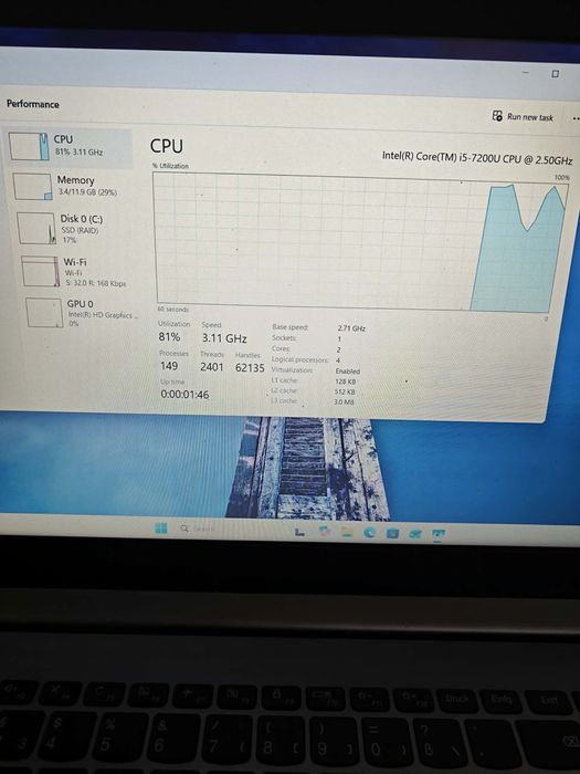 Vand leptop  i5 gen7 cu placa video de 6gb cu windous 11 merge inpecabil nu e zgomotos de loc