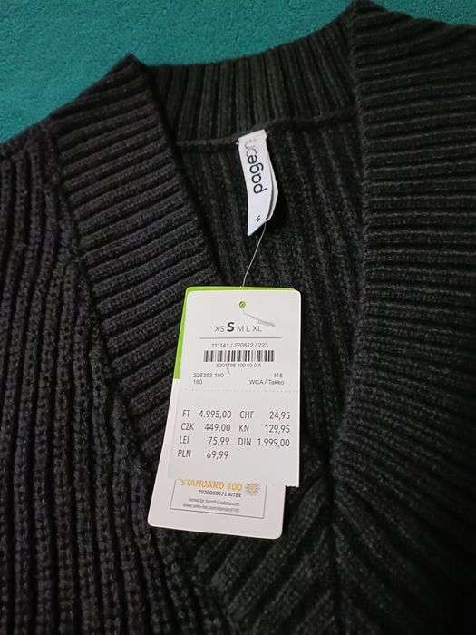 Vestă împletită neagră