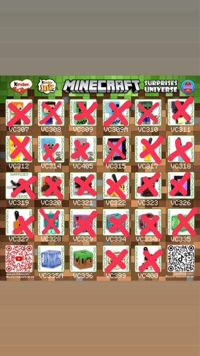 Фигурки от серията Kinder JOY Minecraft