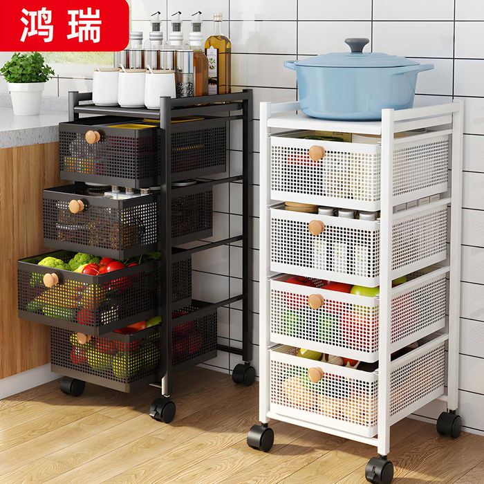 Стеллаж с выдвижными ящиками и колесами 5 уровней хранения s23