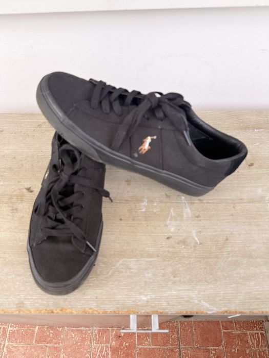Pantofi sport Polo Ralph Lauren, marimea 42, material tesut, ideali pentru vara, negri, purtati o singura data