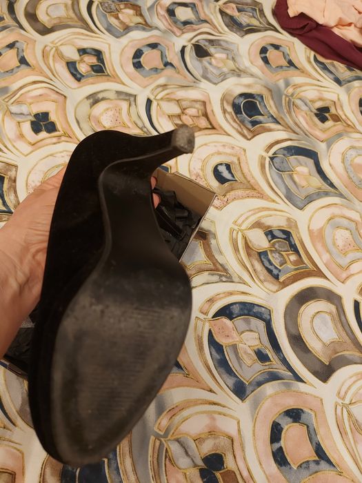 Pantofi catifea ,toc subtire