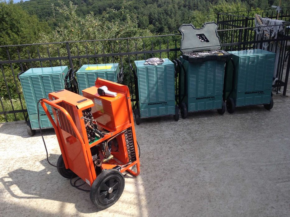 dezumidificator, aeroterma,  masuratori: - risc mucegai-  umiditate.