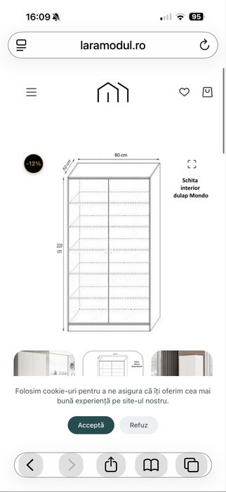 Dulap Mondo 2usi alb