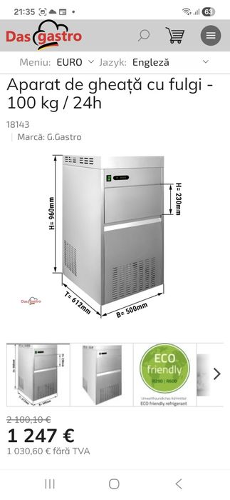 Masina, aparat de fulgi de gheata