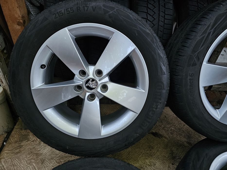 Jante aliaj 17" Skoda /Volkswagen/Seat cu anvelope vara 215/55/17