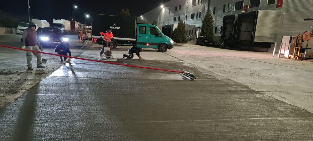 Turnare beton finisat cu elicopter și cuart, Șapa Beton, Periat