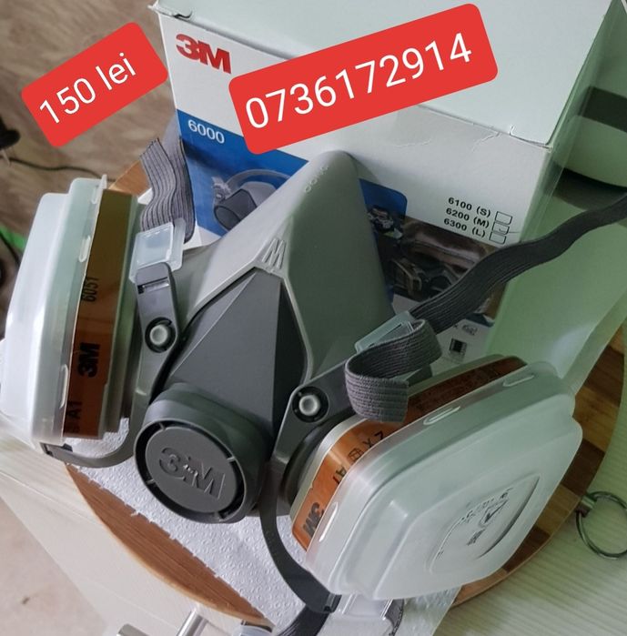 Masca de protectie : praf fum gaze chimicale lacuri vopsele mirosuri .