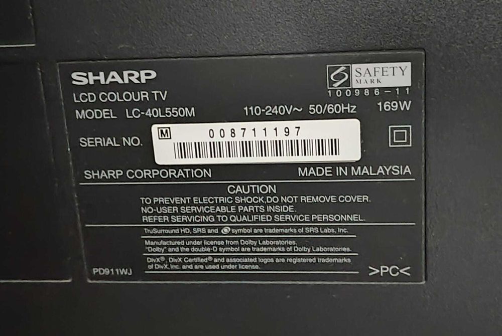 LЕD телевизор Sharp LC-40 L550M + Стеклянная подставка под телевизор