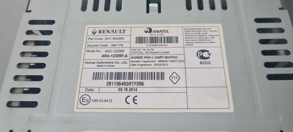 Музика Bluethooth Renault Twingo 2012г