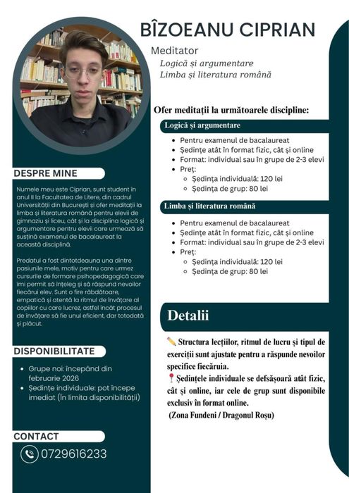 Meditații - Limba română - Bacalaureat