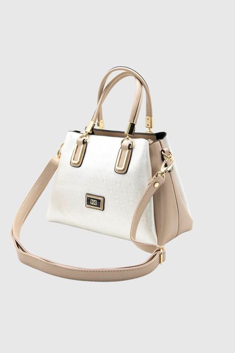 НОВО! ЛИКВИДАЦИЯ! Дамска чанта в цвят перлено бяло Silver&Polo