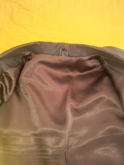 Geacă de piele maro bărbați mărimea L