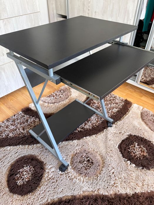 Birou pentru studenti cu polita glisanta vidaXL, Negru, 60 x 40 cm