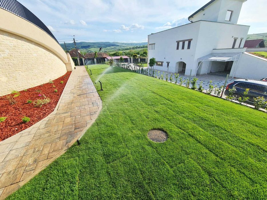 Amenajari Curti si Gradini Cluj-Napoca | Montaj Pavaj | Gazon Rulou | Sistem Irigatii | Intretinere Spatii Verzi